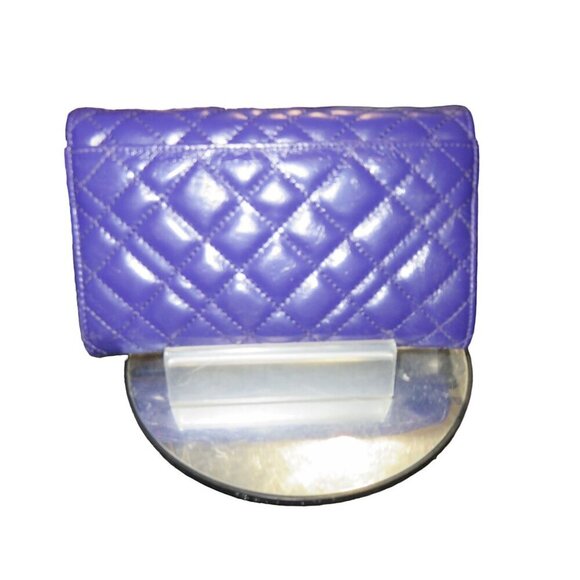 KURT GEIGER London Purple Brixton Quilted Leather Chain Wallet Crossbody Handbag - Picture 2 of 14